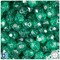 BeadTin Emerald Sparkle 10mm Faceted Round Plastic Craft Beads (225pcs)